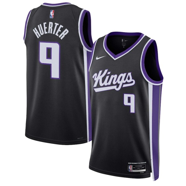 Sacramento Kings Trikot Kevin Huerter Nike 2023-24 Icon Edition Schwarz Swingman - Herren